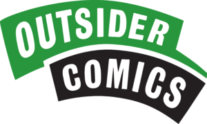 Logo that says OUTSIDER COMICS on green and black.